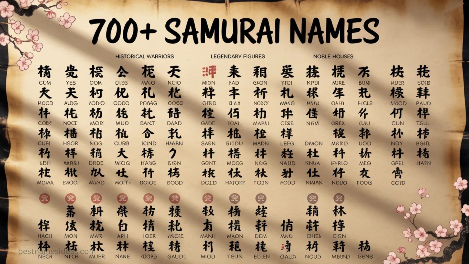 700+ Samurai Names