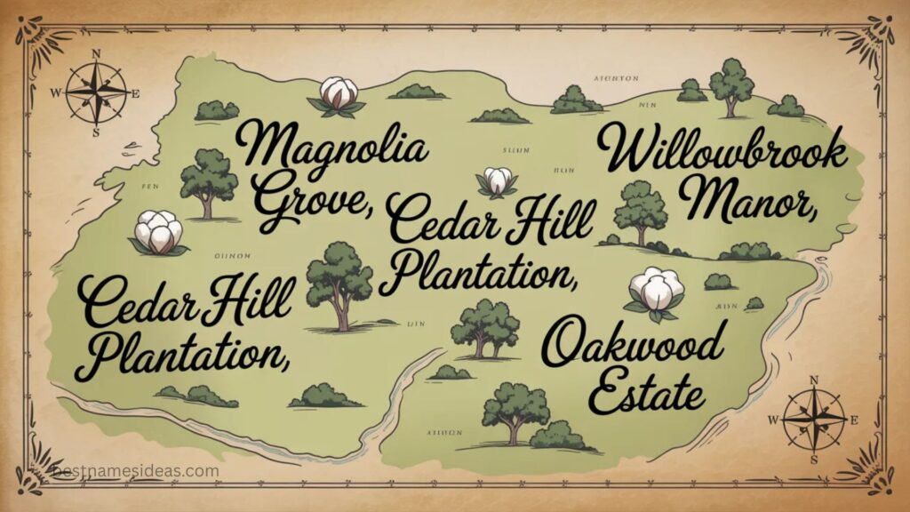 American Southern Plantation Names  