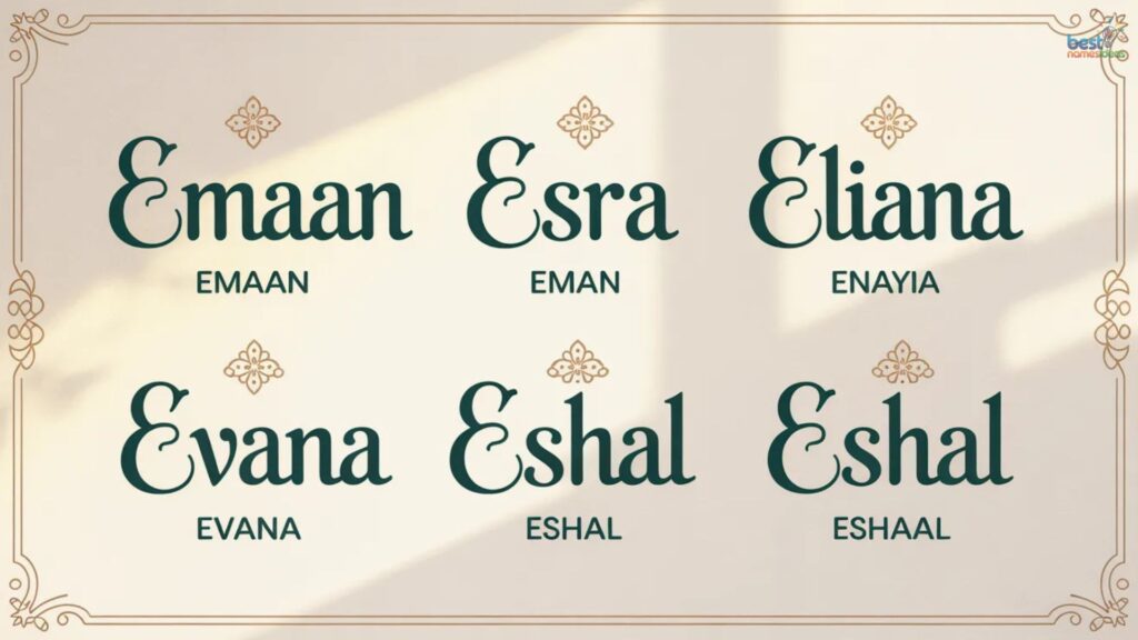 Best Muslim Girl Names Starting with E