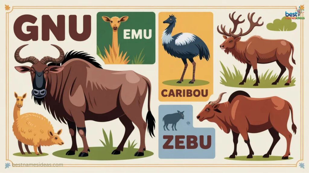Animals That End With U