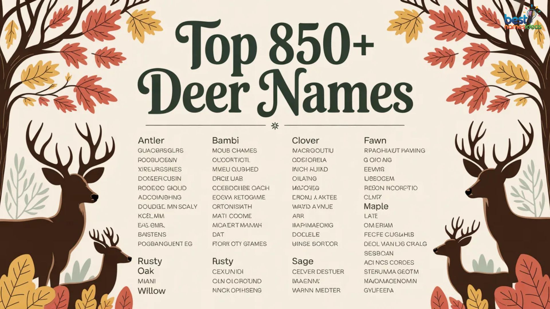 Top 850+ Deer Names