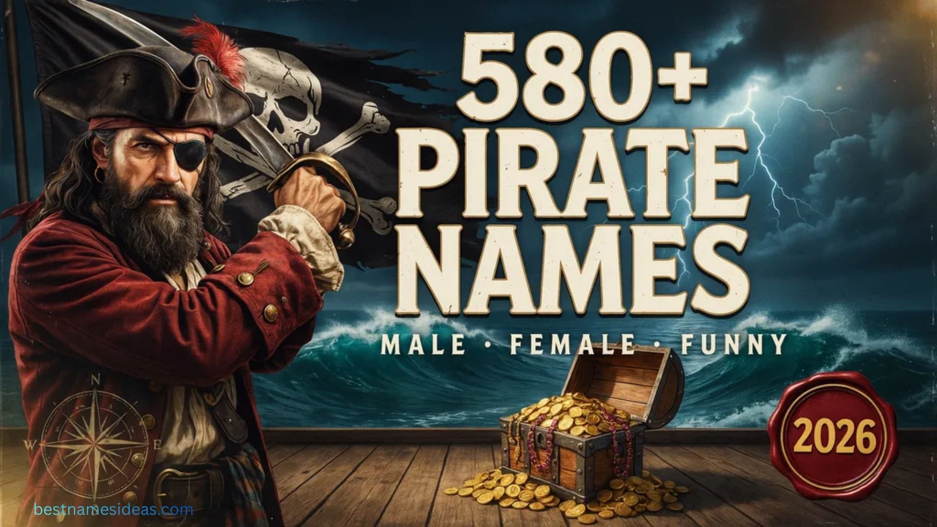 580+ Pirate Names You’ll Love – Best Male, Female & Funny Picks In 2026