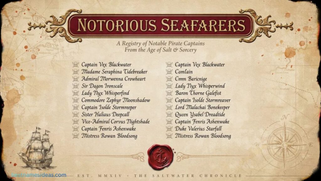 Fantasy Pirate Names