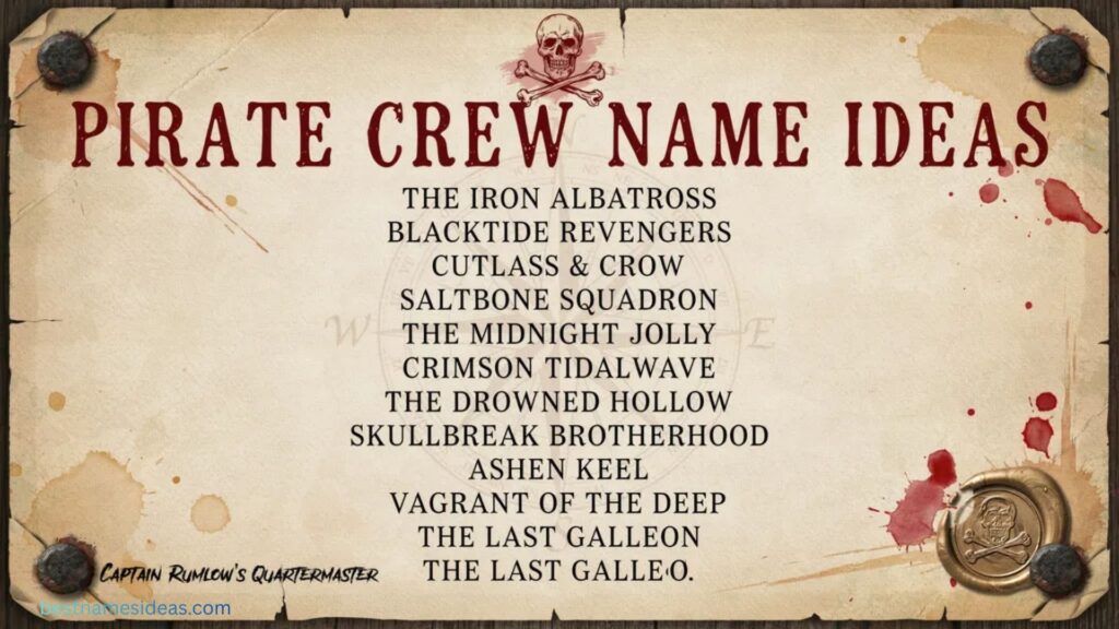 Pirate Crew Name Ideas