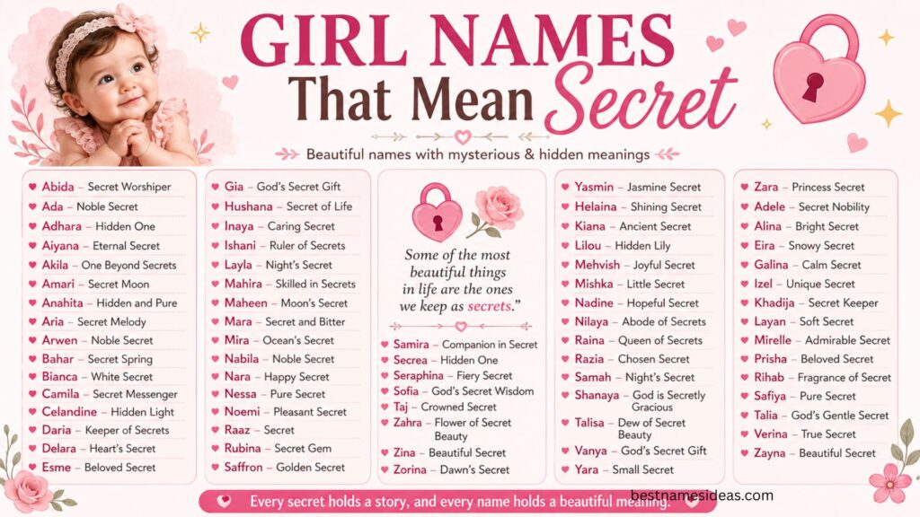 Girl Names That Mean Secret