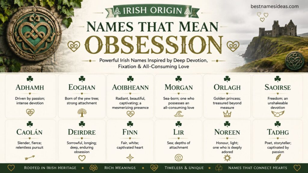 Irish Origin Names That Mean Obsession