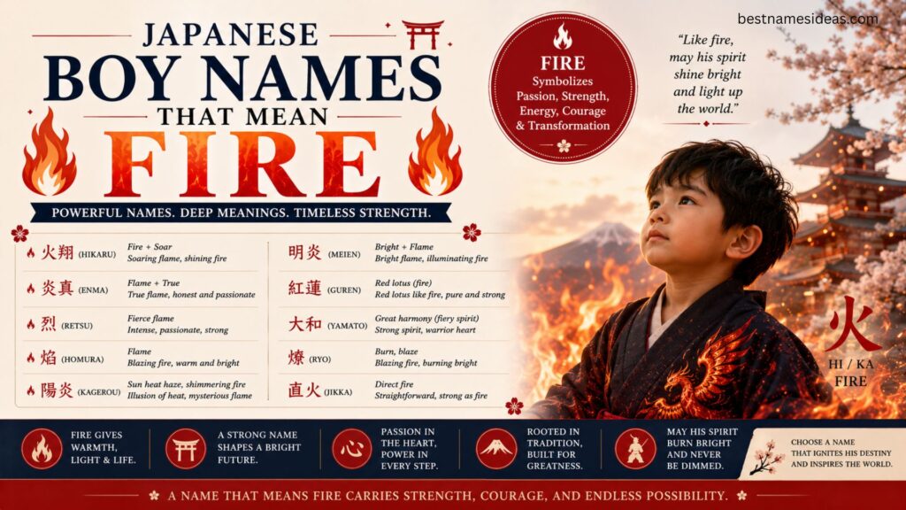 Japanese Boy Names That Mean Fire