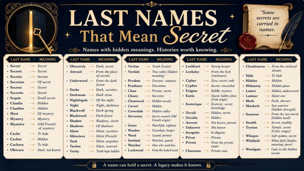 Last Names That Mean Secret