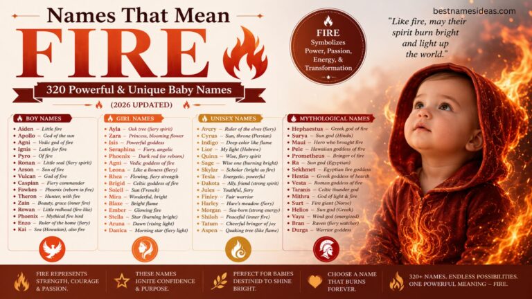 Names That Mean Fire 320 Powerful & Unique Baby Names (2026 Updated)
