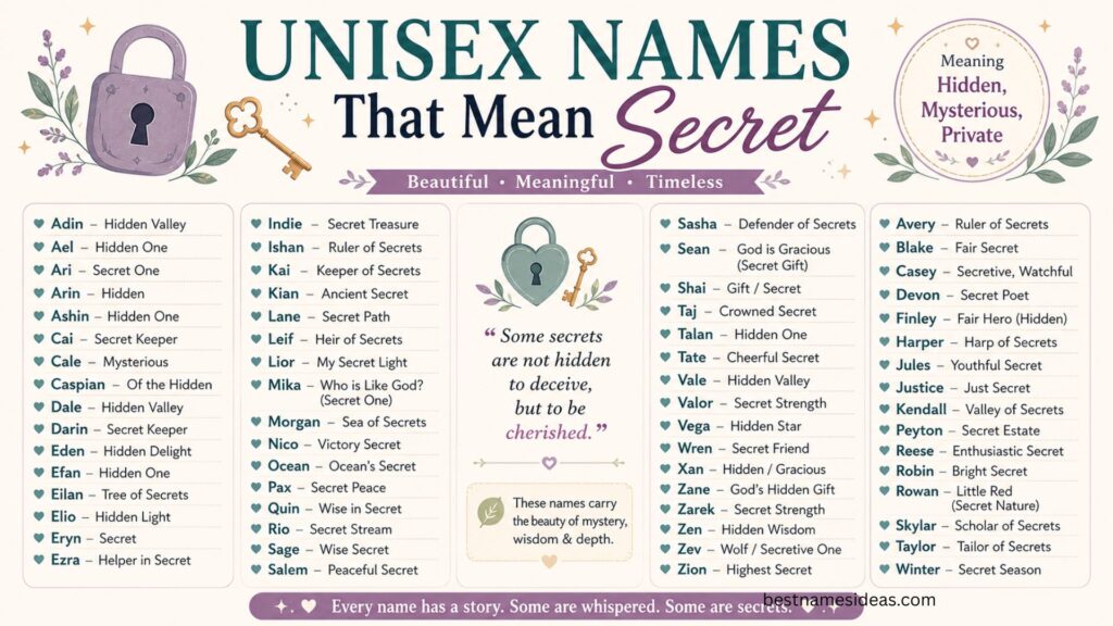 Unisex Names That Mean Secret